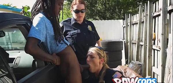  BBW cops enjoying a raw fuck outdoors